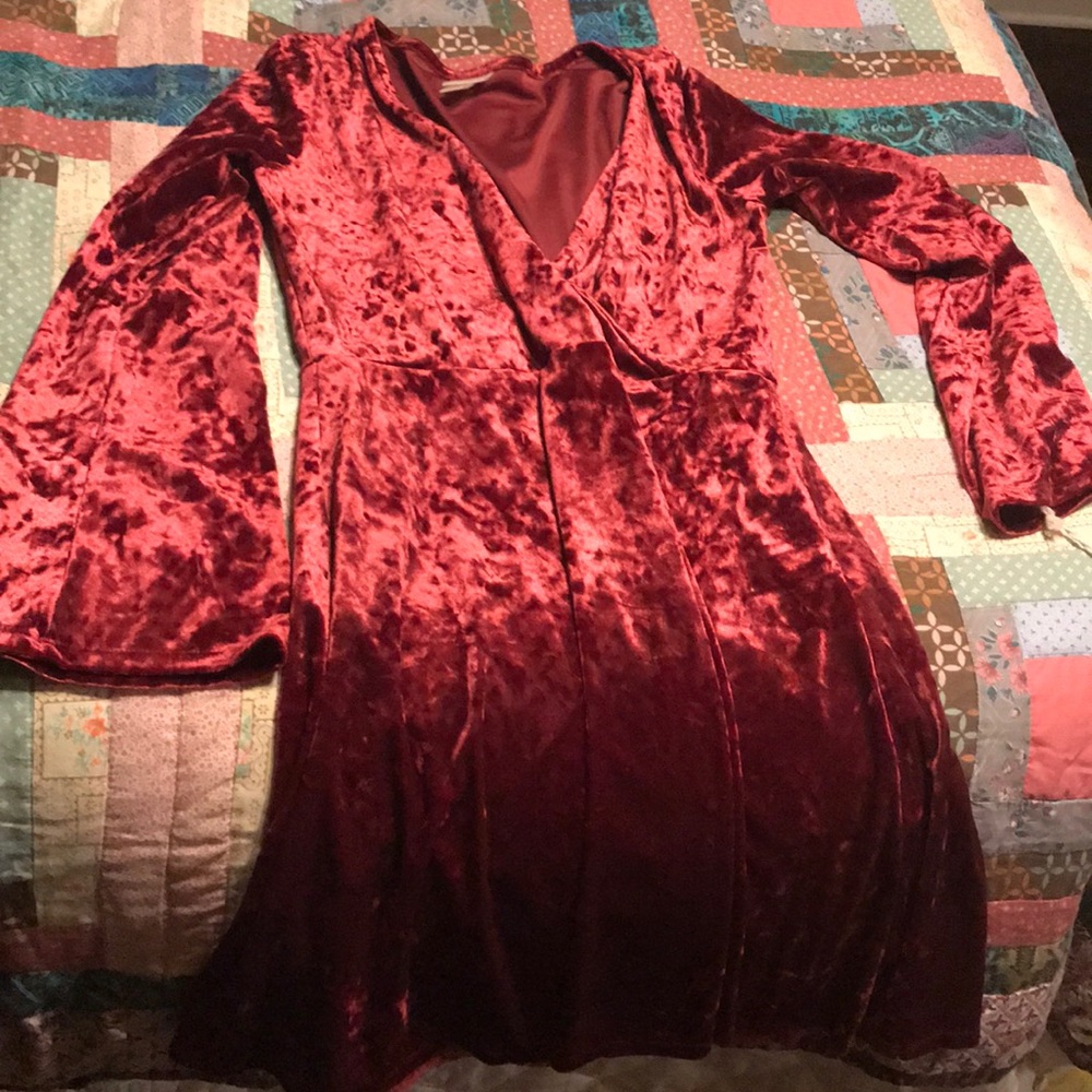 Red velvet dress